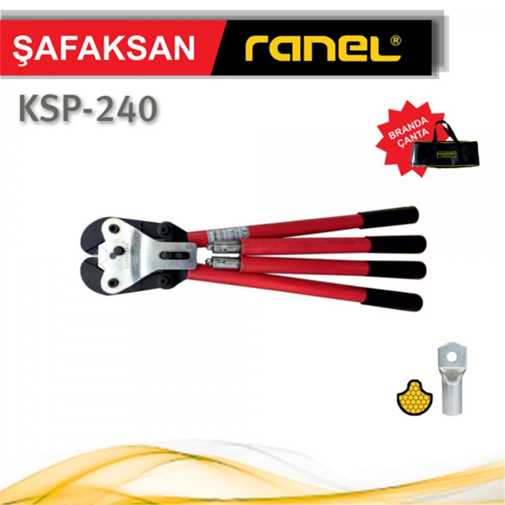 Ranel Ksp-240 (120-240 Mm²) Kablo Pabucu Sıkma Pensesi