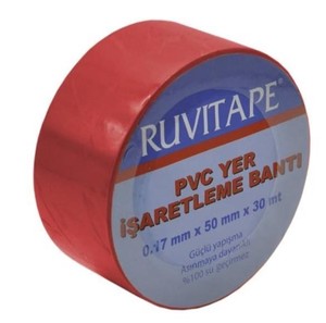 Ruvıtape Yer İşaretleme Bandı 0.17x50mmx30mt Kırmızı