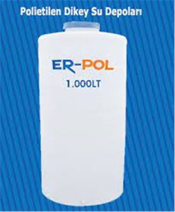 Er-pol 2 Ton Dikey Polietilen Su Deposu