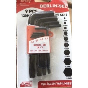 Berlin-sel 9 Parça 180 Mm Alyan Anahtar Seti