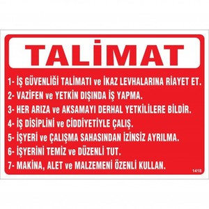 Emek 25x35 Güvenlik Talimatı